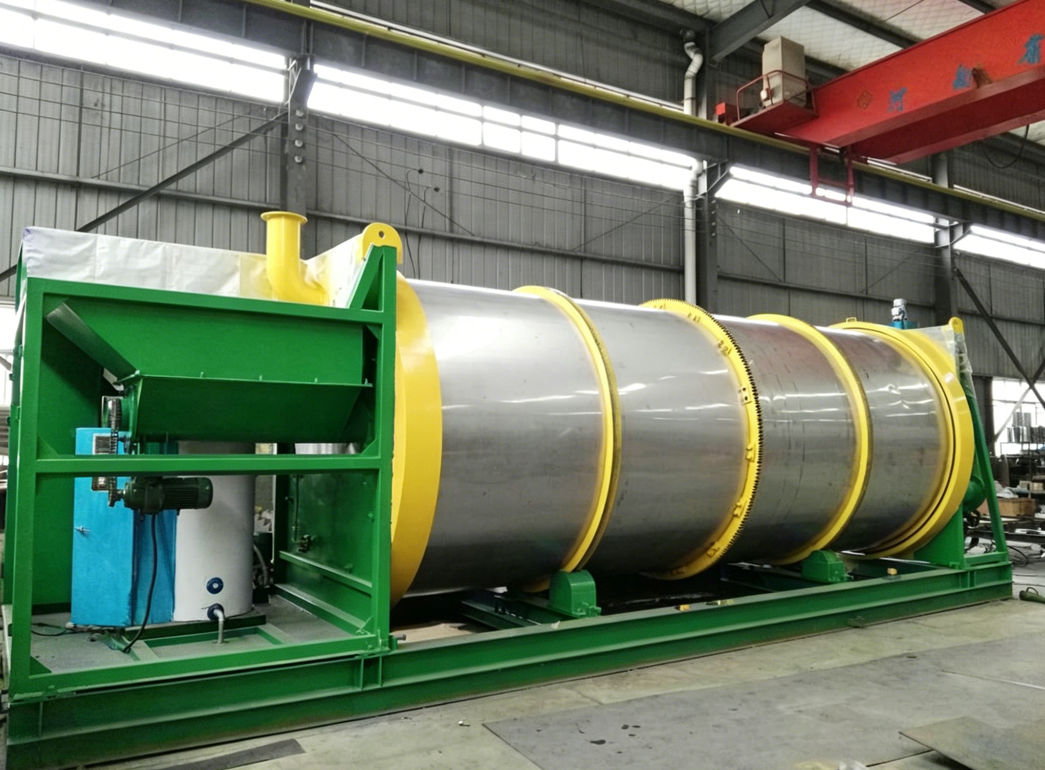 Continuous rotary drum compost machine for pig manure and sludge treatment