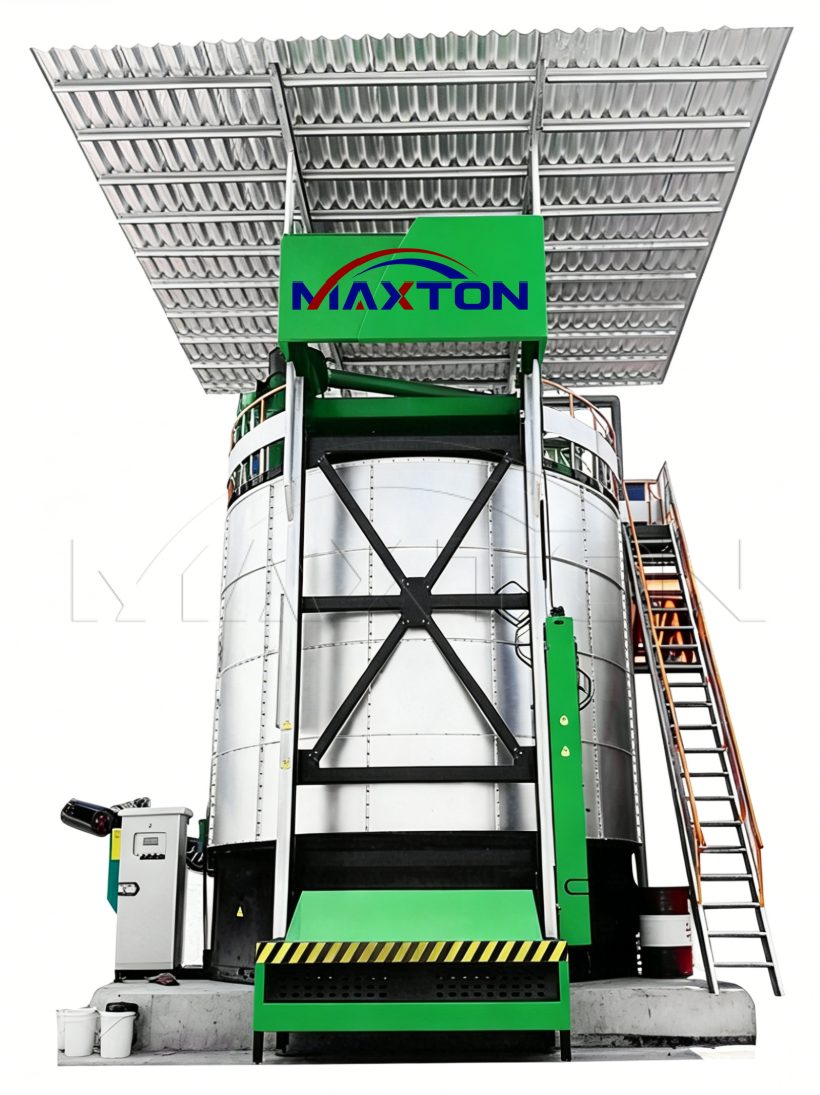 Vertical fermentation tank for space-saving organic waste composting by MAXTON